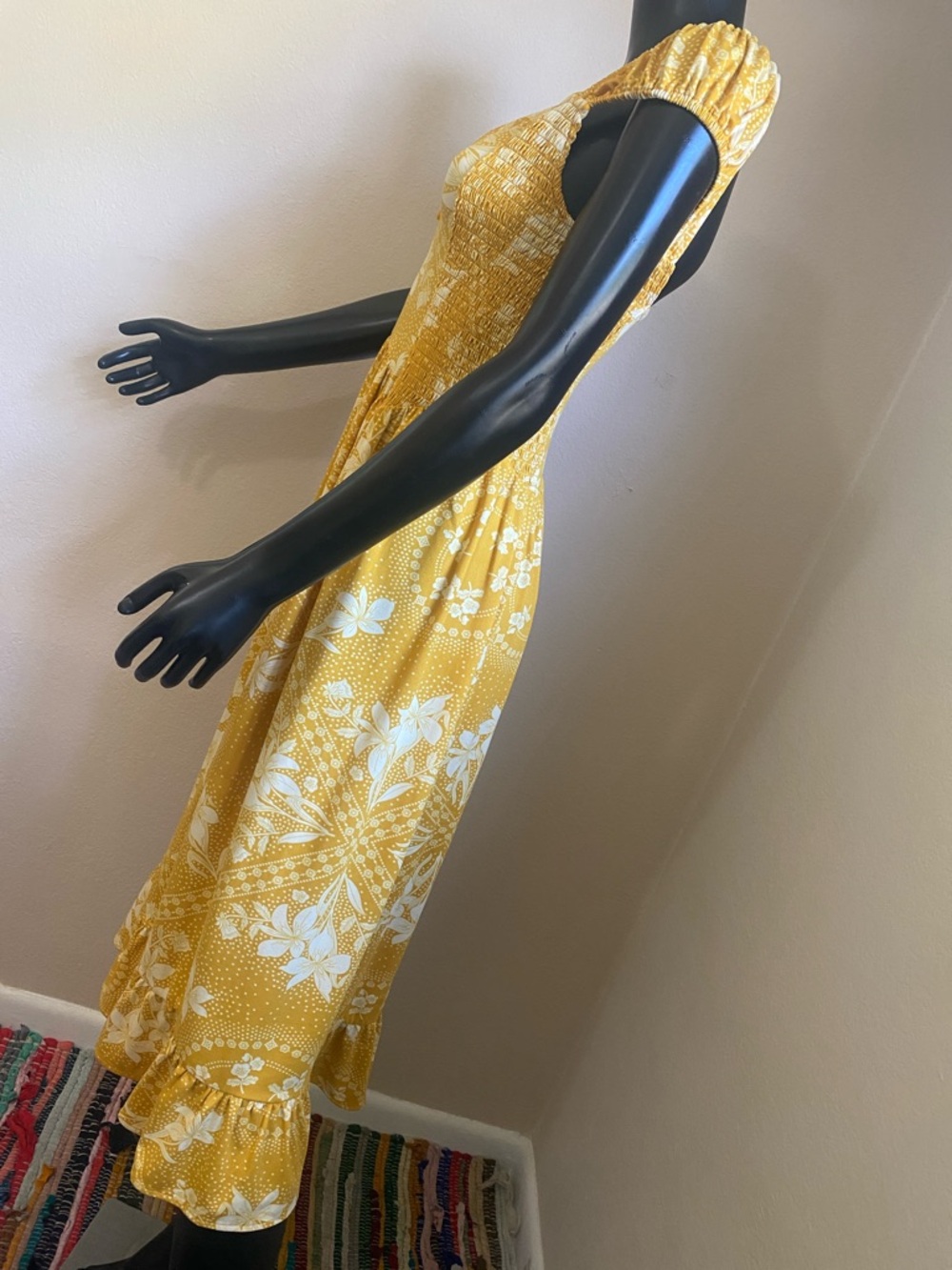 Urban Outfitters Yellow Floral Romantic Button-Front Top Dress - Picture 5 of 10